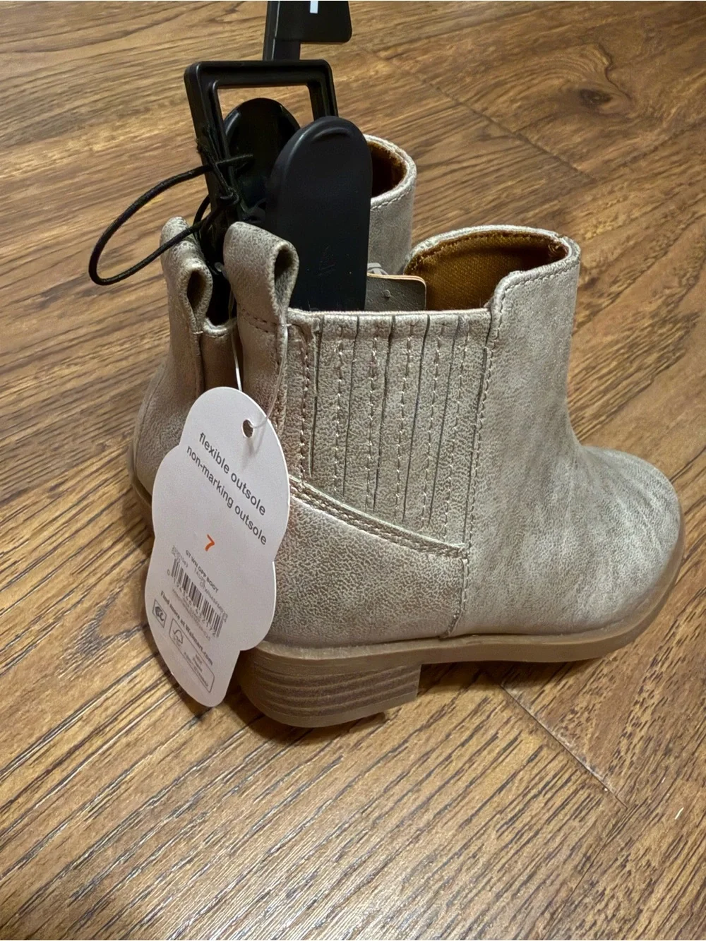 Girls' Neutral Ankle Boots - Taupe Kids Shoes